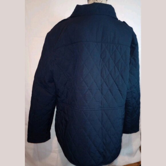 NWOT Tommy Hilfiger Quilted Jacket – Navy, Women’s XL, Logo, Pockets, Button-Up - Picture 2 of 11